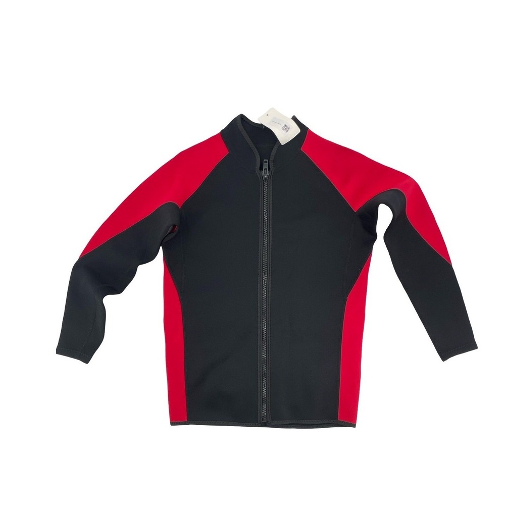 Unbranded Mens Wetsuit Jacket Full Zip Neoprene Black Red Small
